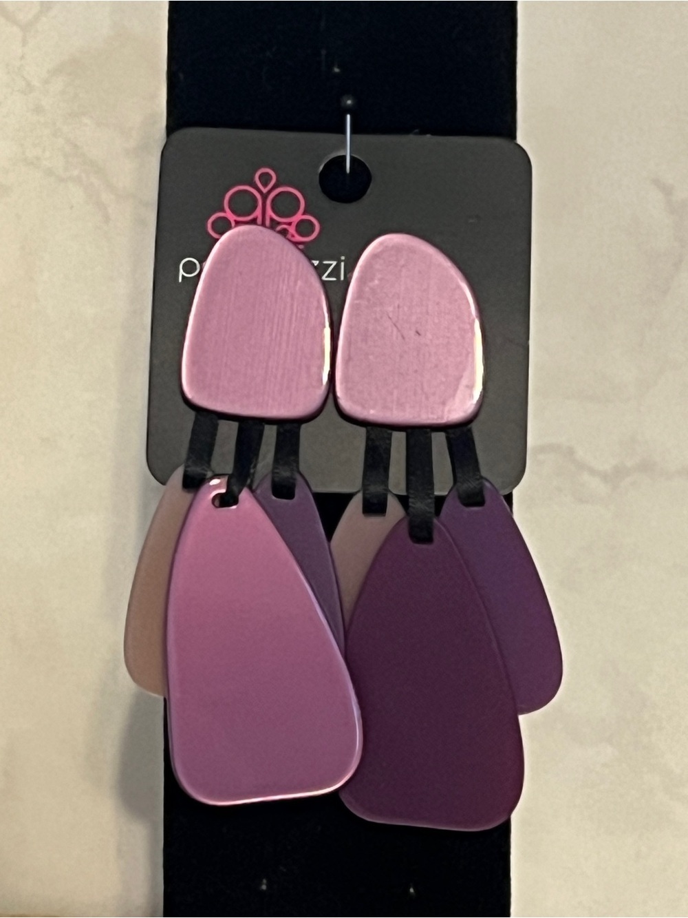 Paparazzi Pink & Plum Layered Drop Earrings